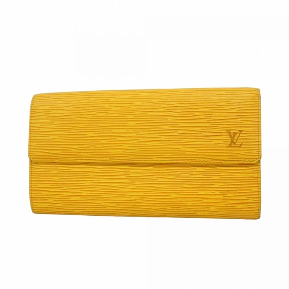 Louis Vuitton Epi Leather Long Wallet Porte Monnaie Credit M63579 for Women